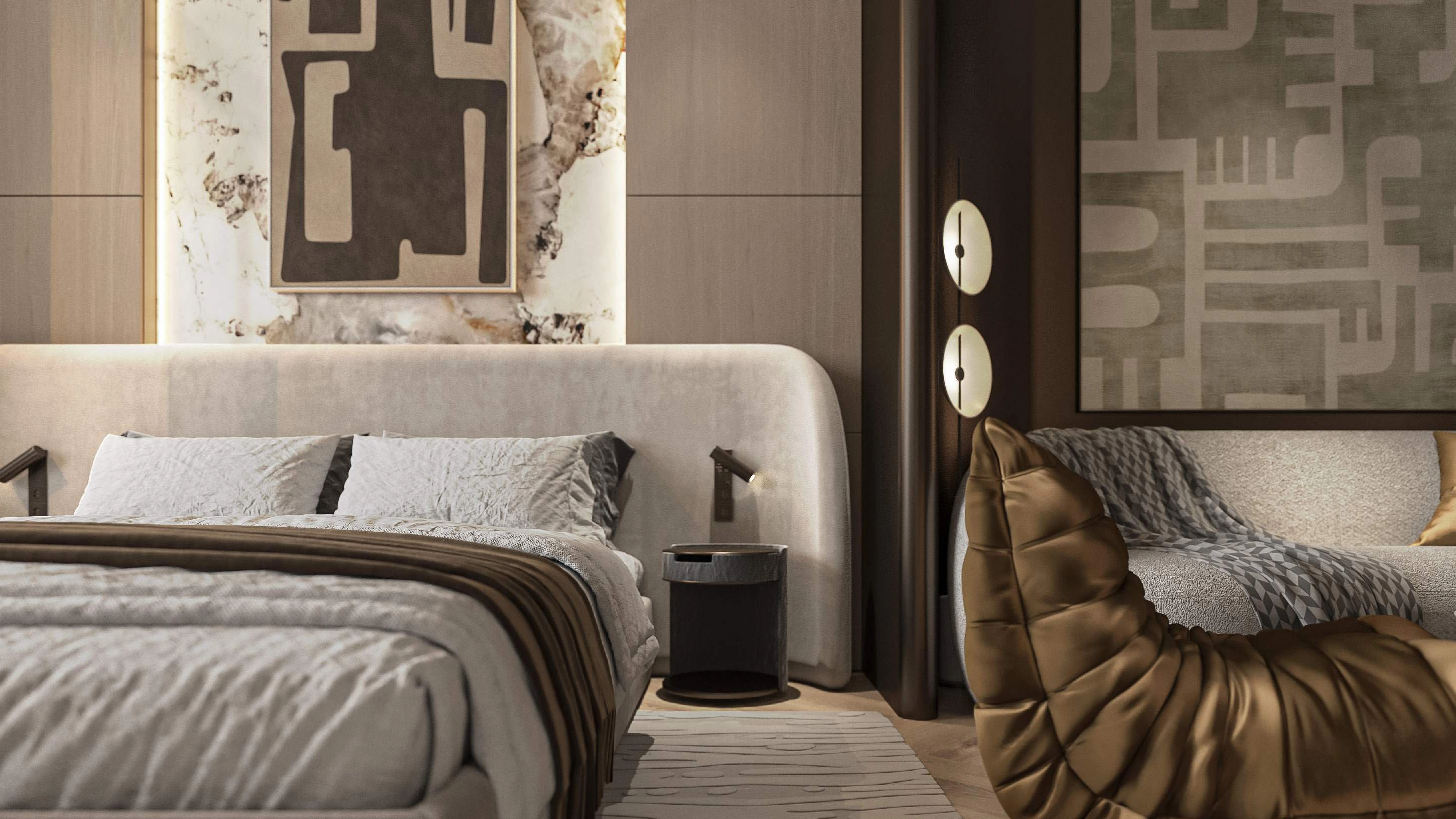 غرفتين وصالة في مشروع  sky line من peace homes